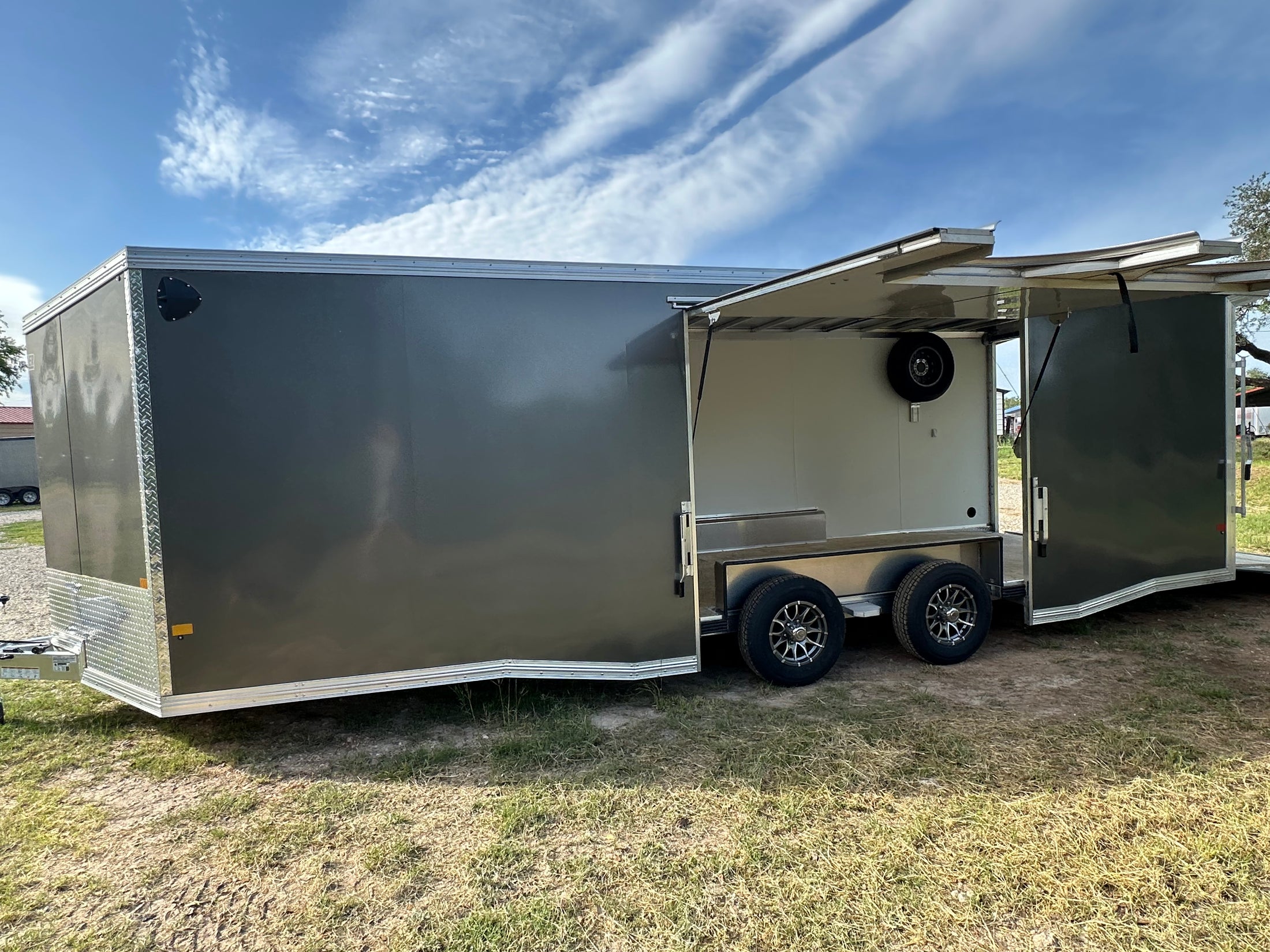 Alcom EZ Haul 8.5x24 Tandem Axle Trailer Cargo CHARCOAL-8099