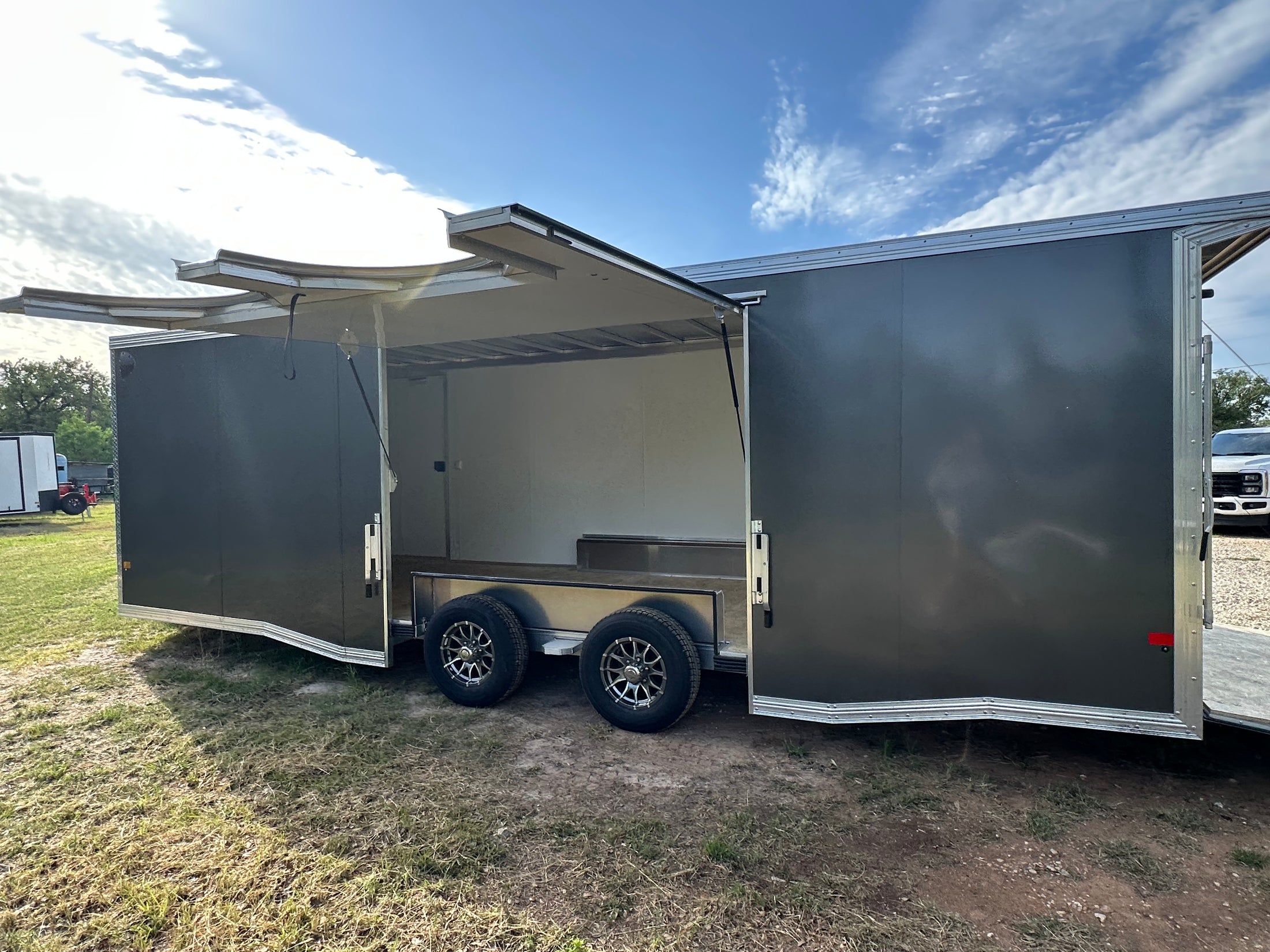 Alcom EZ Haul 8.5x24 Tandem Axle Trailer Cargo CHARCOAL-8099