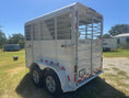 Load image into Gallery viewer, USED 2022 Calico 6x12 White 2 Horse Slant Bumperpull Trailer- 0566
