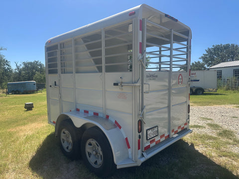 USED 2022 Calico 6x12 White 2 Horse Slant Bumperpull Trailer- 0566