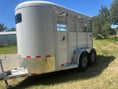 Load image into Gallery viewer, USED 2022 Calico 6x12 White 2 Horse Slant Bumperpull Trailer- 0566
