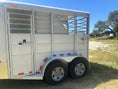 Load image into Gallery viewer, USED 2022 Calico 6x12 White 2 Horse Slant Bumperpull Trailer- 0566
