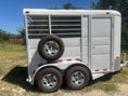 Load image into Gallery viewer, USED 2022 Calico 6x12 White 2 Horse Slant Bumperpull Trailer- 0566
