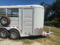 Load image into Gallery viewer, USED 2022 Calico 6x12 White 2 Horse Slant Bumperpull Trailer- 0566
