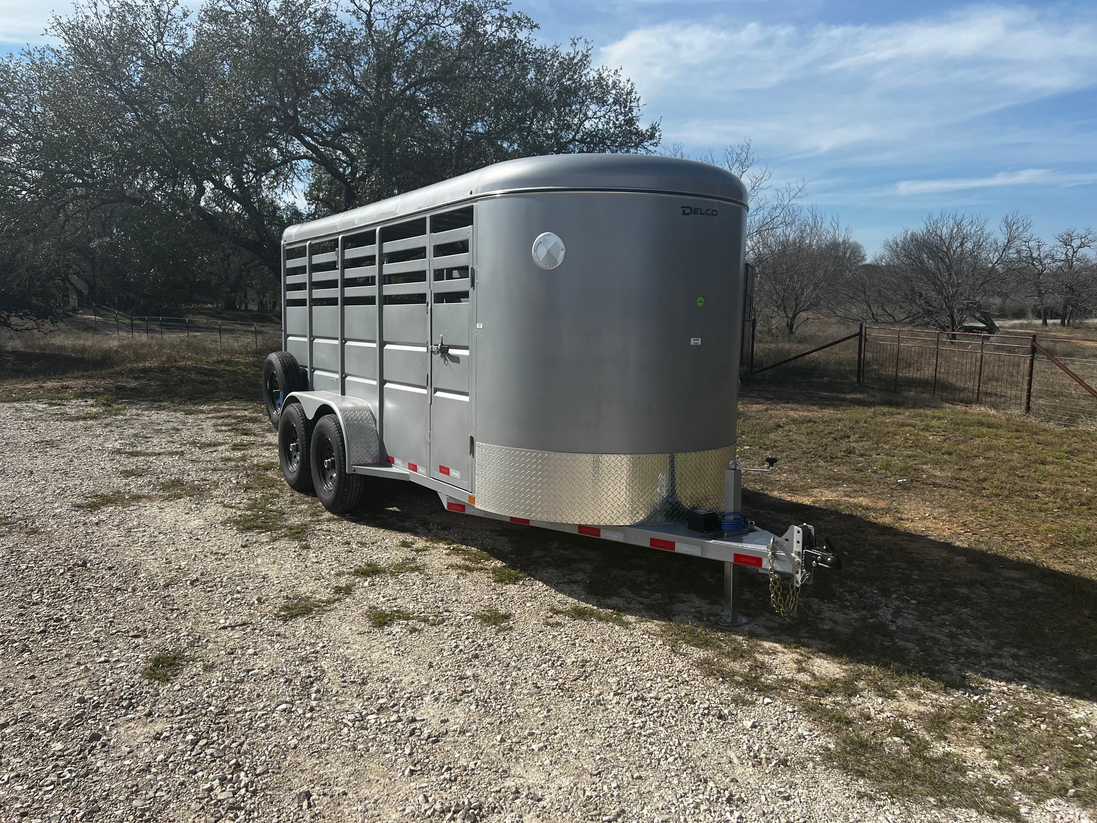 Delco 16x6x6'6 Bumper Livestock 6K- Silver - 8293