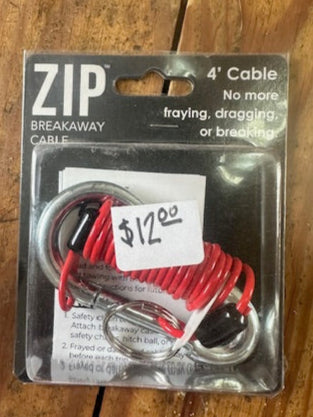 Zip Breakaway Cable- 6' Cable & Pin