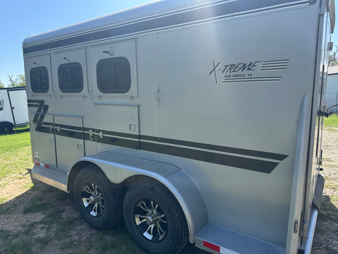 USED 2022 Brut 3 Horse Slant Trailer Grey-1004
