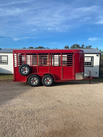 Calico 16 x 6 x 6'6" Bumper Pull Livestock RED- 0140