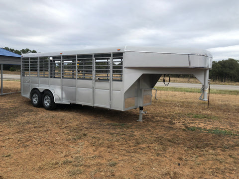 Calico 20 x 6 x 6'6 Gooseneck Livestock Trailer gray - 0699